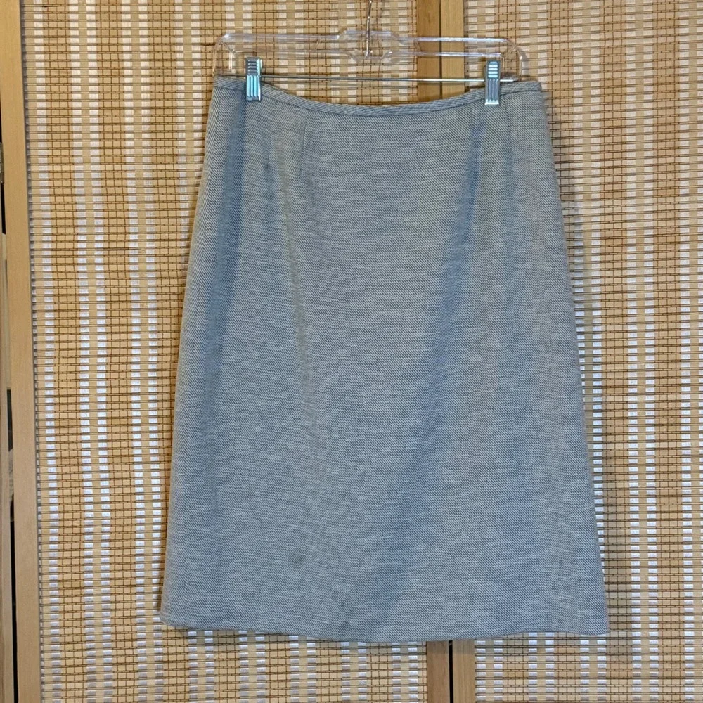 Anne Klein Suits Grey White Textured Pencil Skirt Womens 10 Professional Office